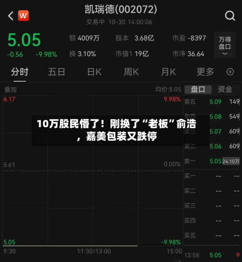 10万股民懵了！刚换了“老板”俞浩，嘉美包装又跌停-第2张图片