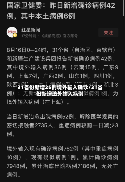 31省份新增25例境外输入确诊/31省份新增境外输入病例-第2张图片