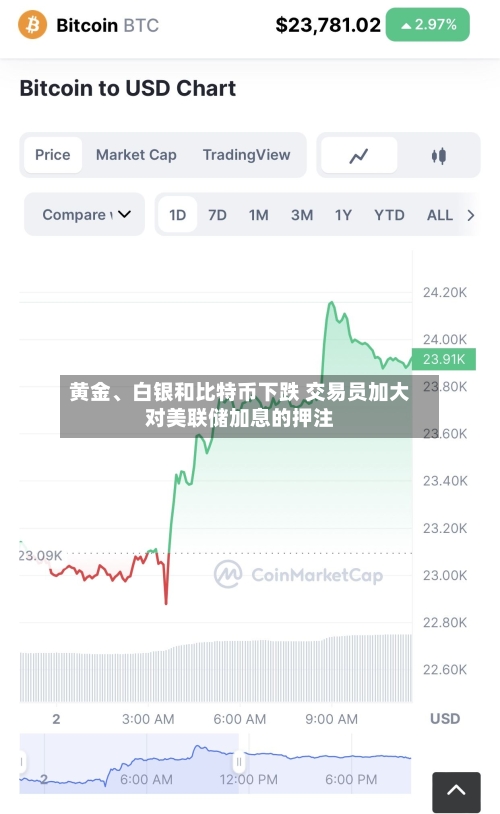 黄金、白银和比特币下跌 交易员加大对美联储加息的押注-第3张图片